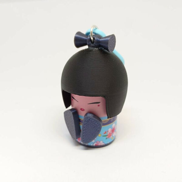 Kokeshi doble azul