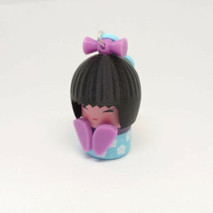 Kokeshi celeste morado